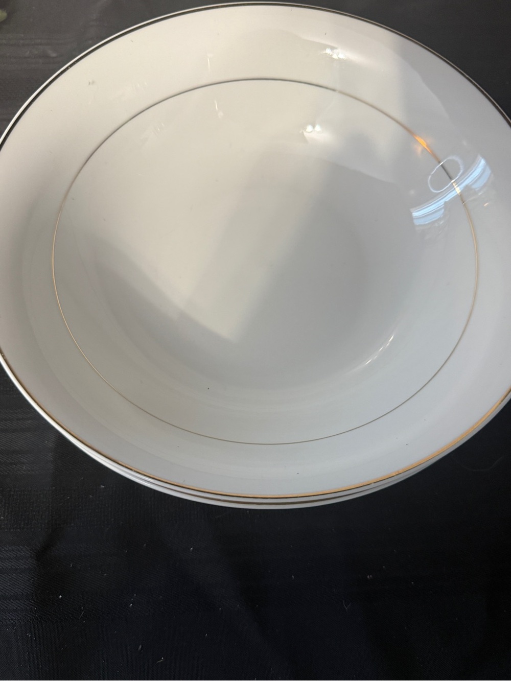 VTG Potter & Smith Fine China Bowls White with Gold trim set of 2 Elegant Home